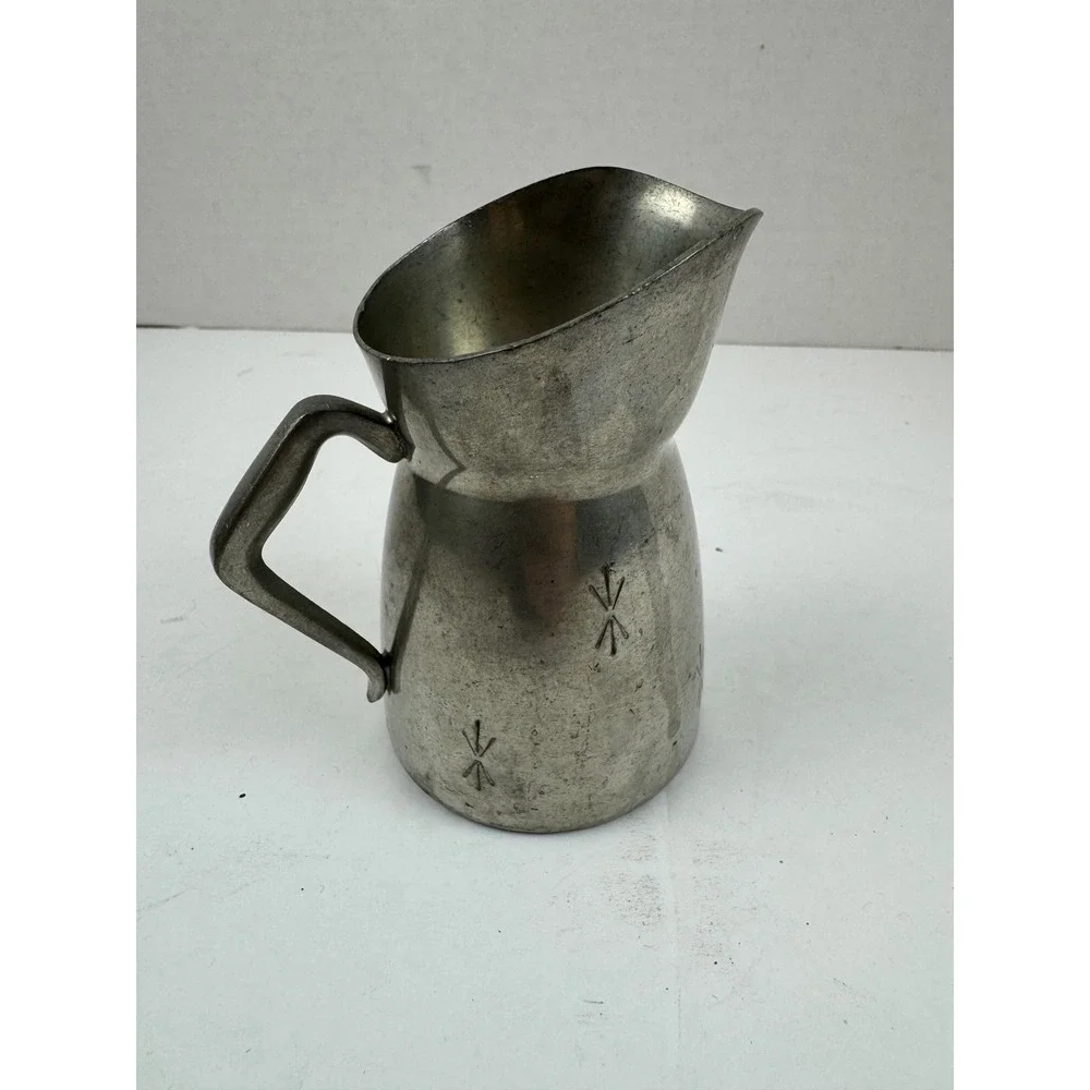 Vintage Pewter Norway Starburst Pitcher MCM Creamer 675/1 4.5 Inch